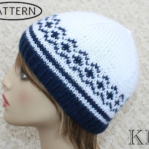knitting pattern for ladies hat - ladies hat pattern - knit hat pattern - knitted hat pattern - wmens hat  pattern - beanie hat -PDF - KP436