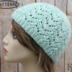 Knitting pattern for womens hat - beanie pattern - ladies hat pattern - knit hat pattern - PDF - KP16
