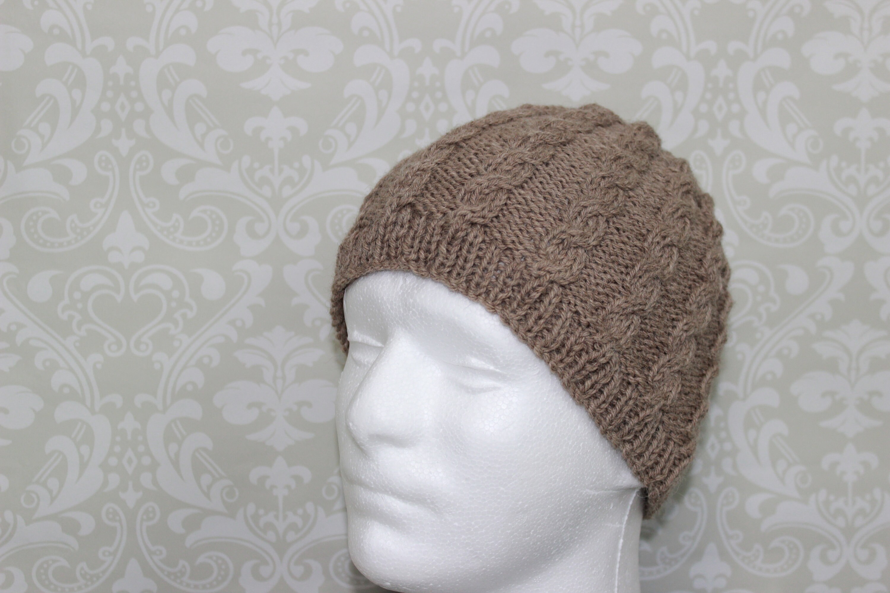 Knitting Pattern for Mens Cable Hat - Mens Beanie Knitting Pattern ...