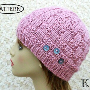 knitting pattern - childs hat pattern - adult hat pattern - childs knitted hat - womens knitted hat - ladies hat pattern - PDF -KP40