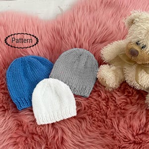 Breipatroon voor babymutsjes - patroon klein mutsje - patroon preemiemuts - patroon pasgeboren mutsje - pdf - recht of rond breien - KP570