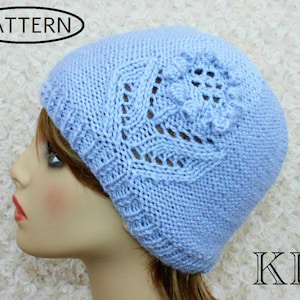 knitting pattern for ladies hat - womens hat knitting pattern - knit hat pattern - PDf - kp466