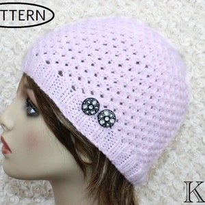 knitting pattern ladies hat, childs hat pattern, knit hat pattern, hat knitting pattern, Aran yarn, womens hat pattern,  PDF -KP456