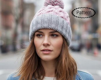 Knitting pattern ladies hat - ladies hat pattern - knit hat pattern - pdf pattern - PDF - KP518