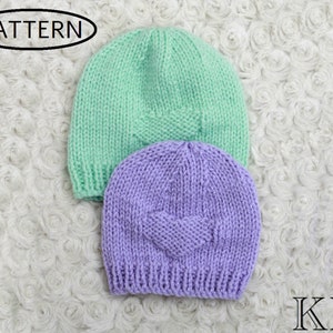 knitting pattern for baby hat - preemie & newborn hat pattern - baby hat pattern - infant hat pattern - preemie hat pattern - PDF - KP434