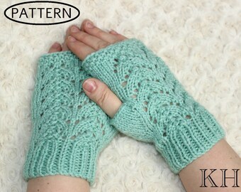 Knitting pattern for ladies fingerless gloves  - wrist warmers - fingerless mitts - mittens - PDF -KP399