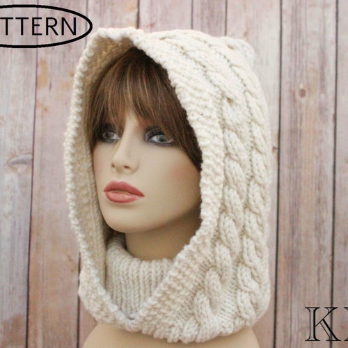 Knitting Pattern Aran Neck Warmer Scarf Scallops Etsy