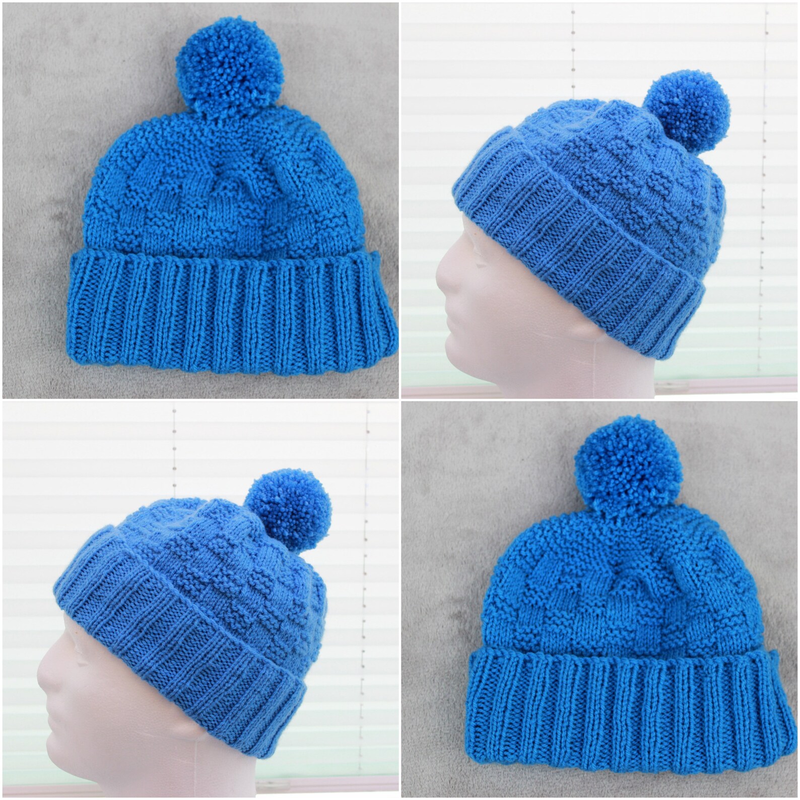 Knitting Pattern Mens Hat Mans Beanie Pattern Knitted Hat Etsy