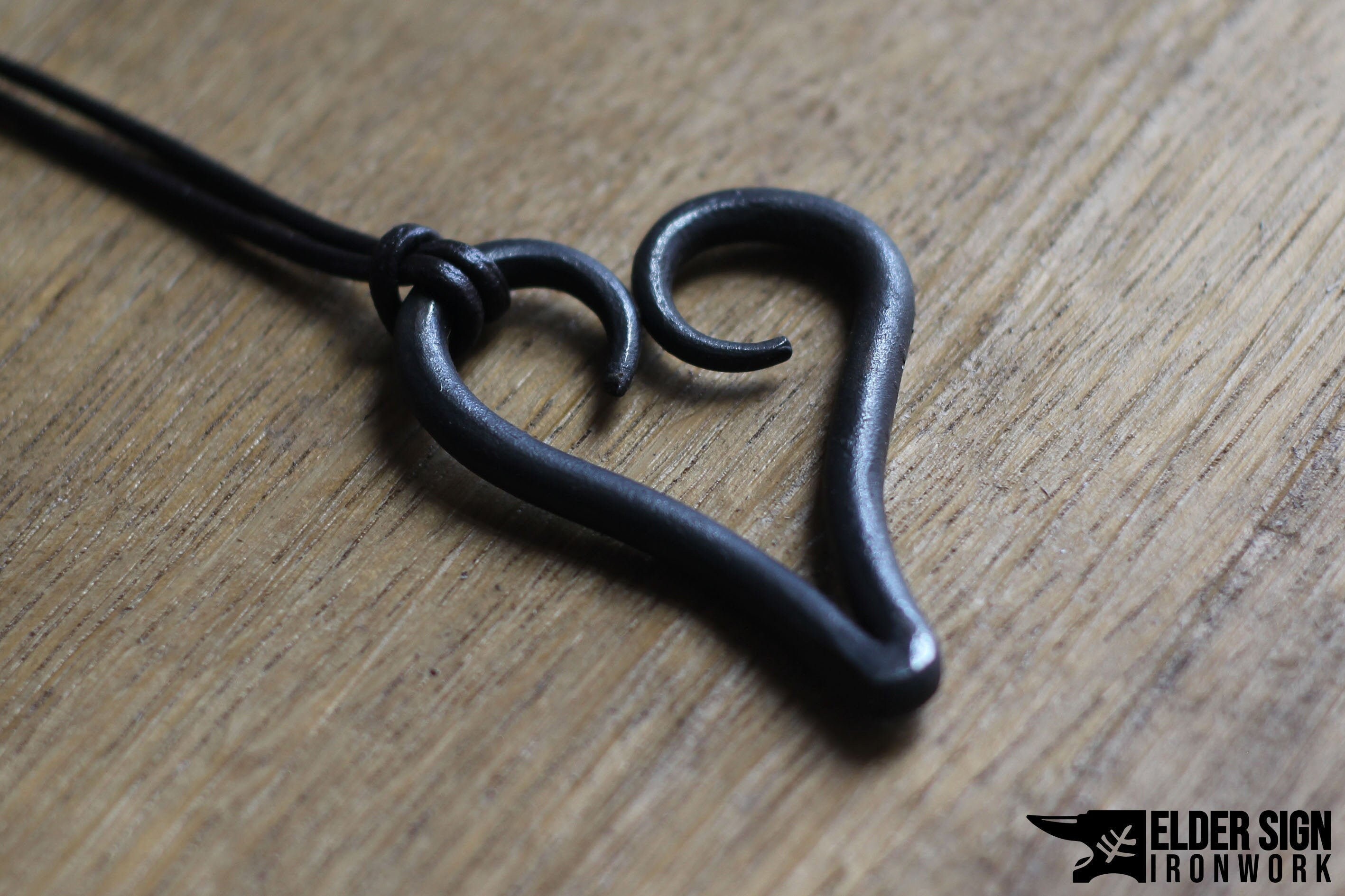 Hand Iron Heart Pendant Necklace Blacksmith Made Etsy UK