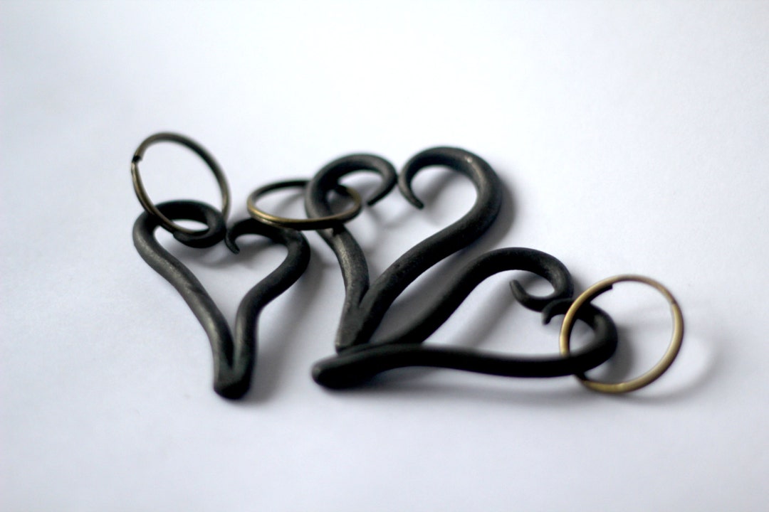 Hand Iron Heart Keyring Key Fob Blacksmith Made Etsy UK