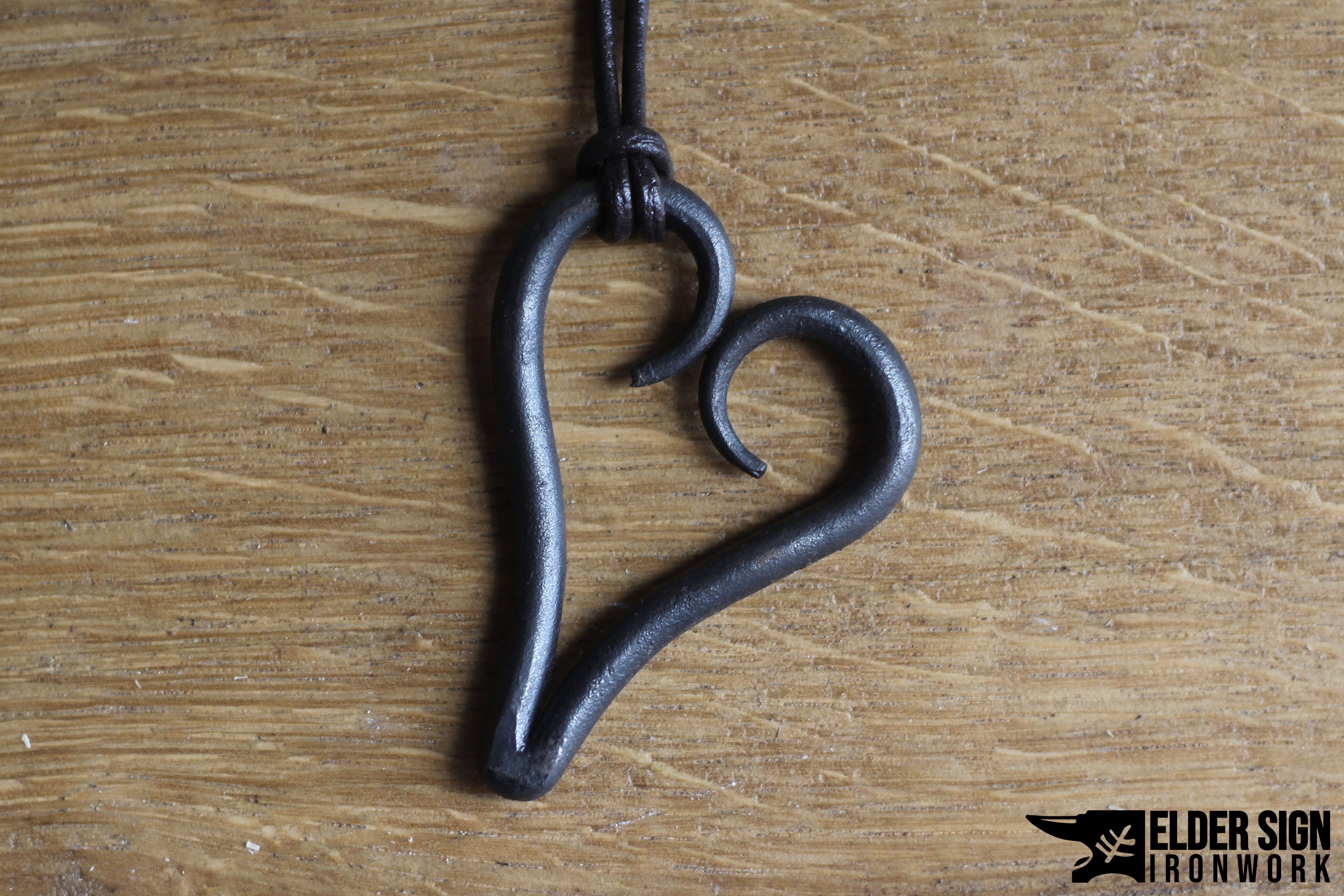 Hand Iron Heart Pendant Necklace Blacksmith Made Etsy UK