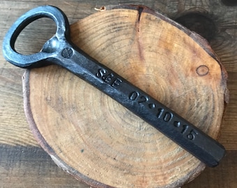 Hand Forged Personalised Iron Bottle Opener - Blacksmith Made