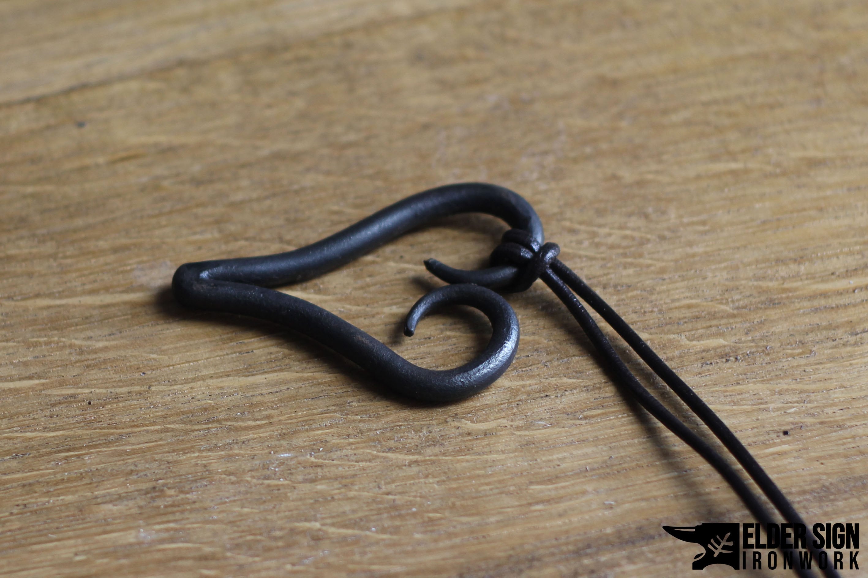 Hand Iron Heart Pendant Necklace Blacksmith Made Etsy