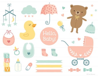Baby Clip Art, Baby Shower Clip art, Baby Shower Clip art, Baby Shower Clipart, Sofort-Download