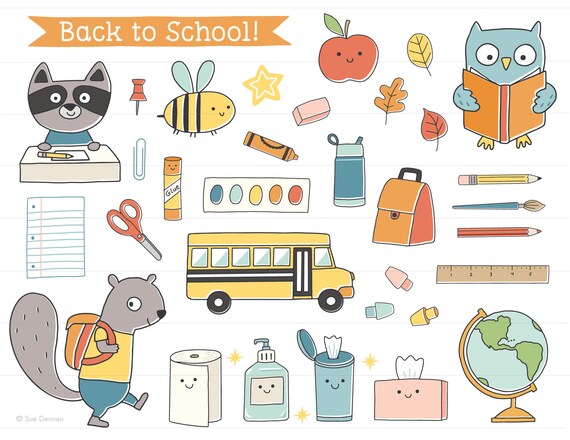 Back To School Clip Art Teacher Clip Art School Clipart Etsy