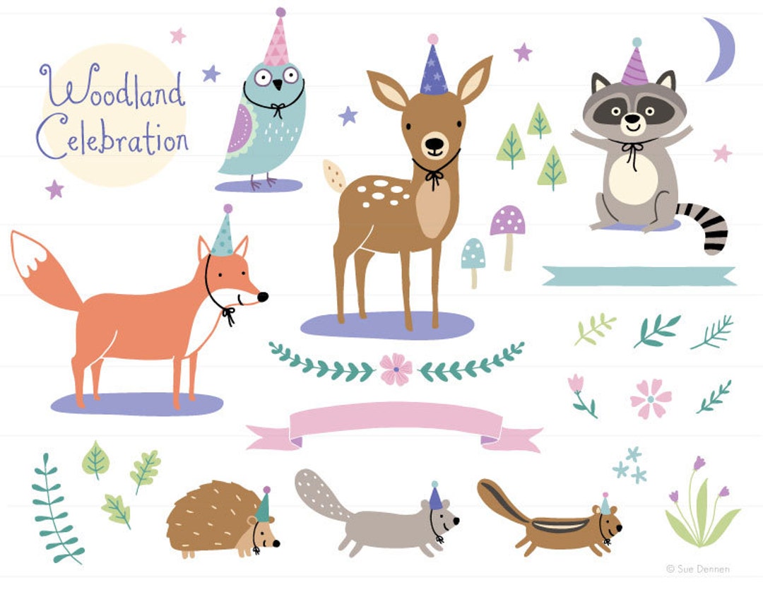 Woodland Party Clip Art Woodland Clipart Baby Clip Art - Etsy
