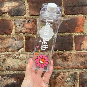 Gepersonaliseerde waterfles | Kawaii | Gepersonaliseerde kawaiifles | Melkpak