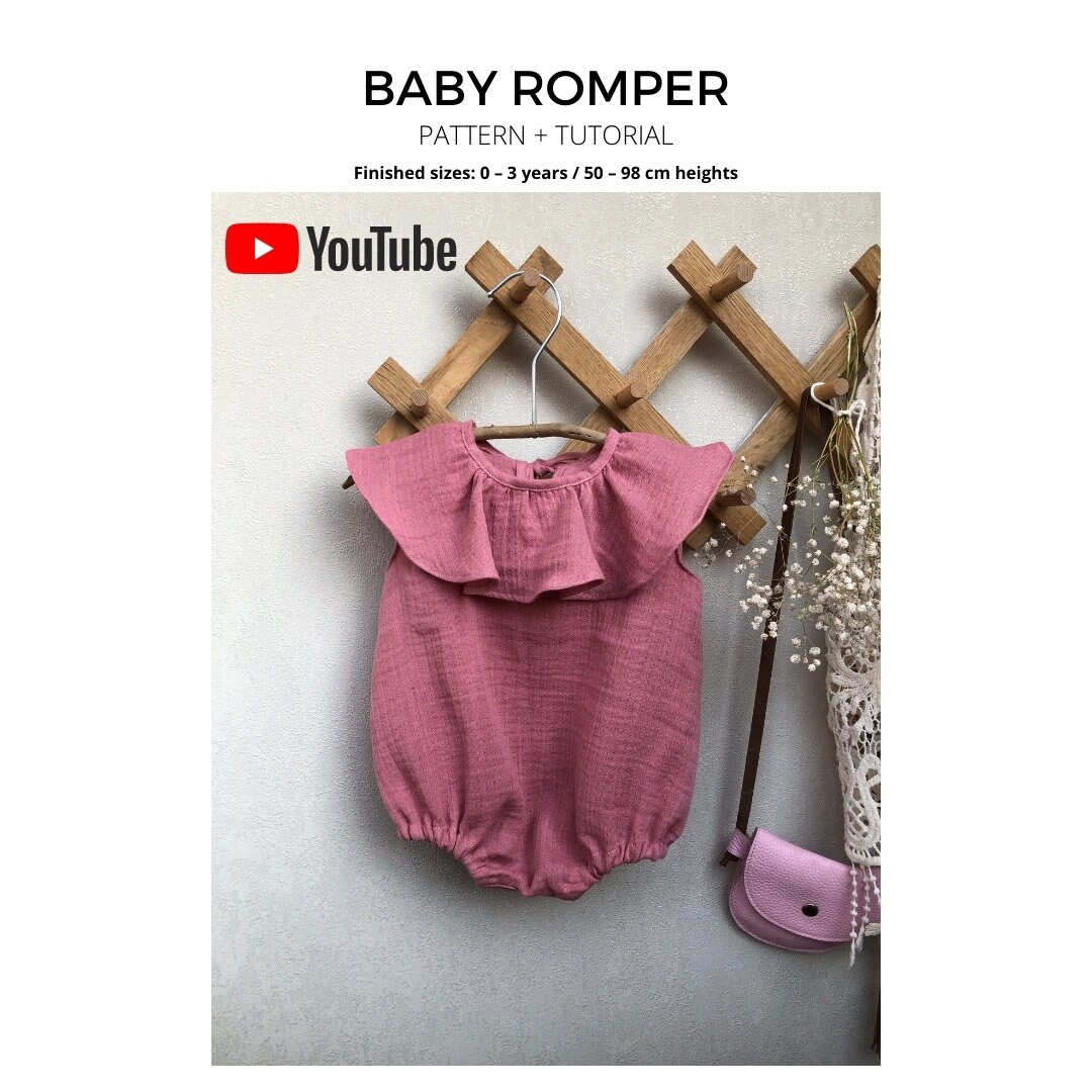 Baby Cotton Romper Sewing Pattern and Tutorial Baby Bodysuit Etsy