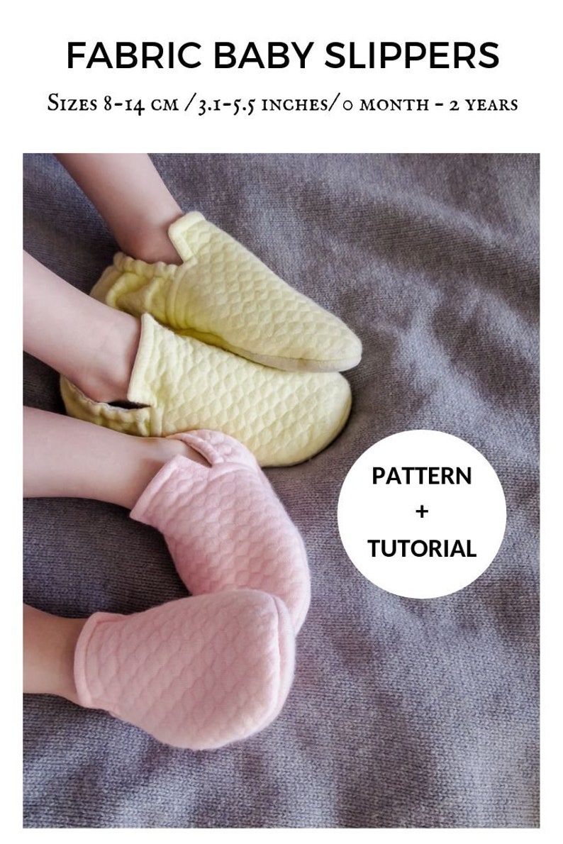 Fabric Baby Slippers Sewing Pattern & Tutorial Newborn Cotton Etsy