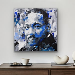Martin Luther King Jr, Original Oil Painting, 30, 40, 52, Large, Wall, Art, Canvas, Civil Rights Activist, Worldwide Shipping image 1
