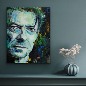 Original David Bowie Painting | David Bowie Oil Painting 30", 40", 48" | Richard Day Canvas | Fine Art Home Décor | Hand Made Oil Painting