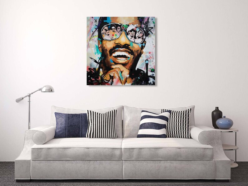 Stevie Wonder Painting Hand Made Original Stevie Wonder Portrait Extra