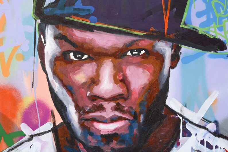 50 Cent Original Painting 40 Art Music Rap Hip Etsy UK
