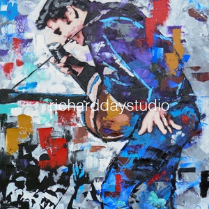 Elvis Oil Painting Original Elvis Painting, 30, 40 Richard Day Canvas Fine Art Home Décor Hand Made Oil Painting image 8