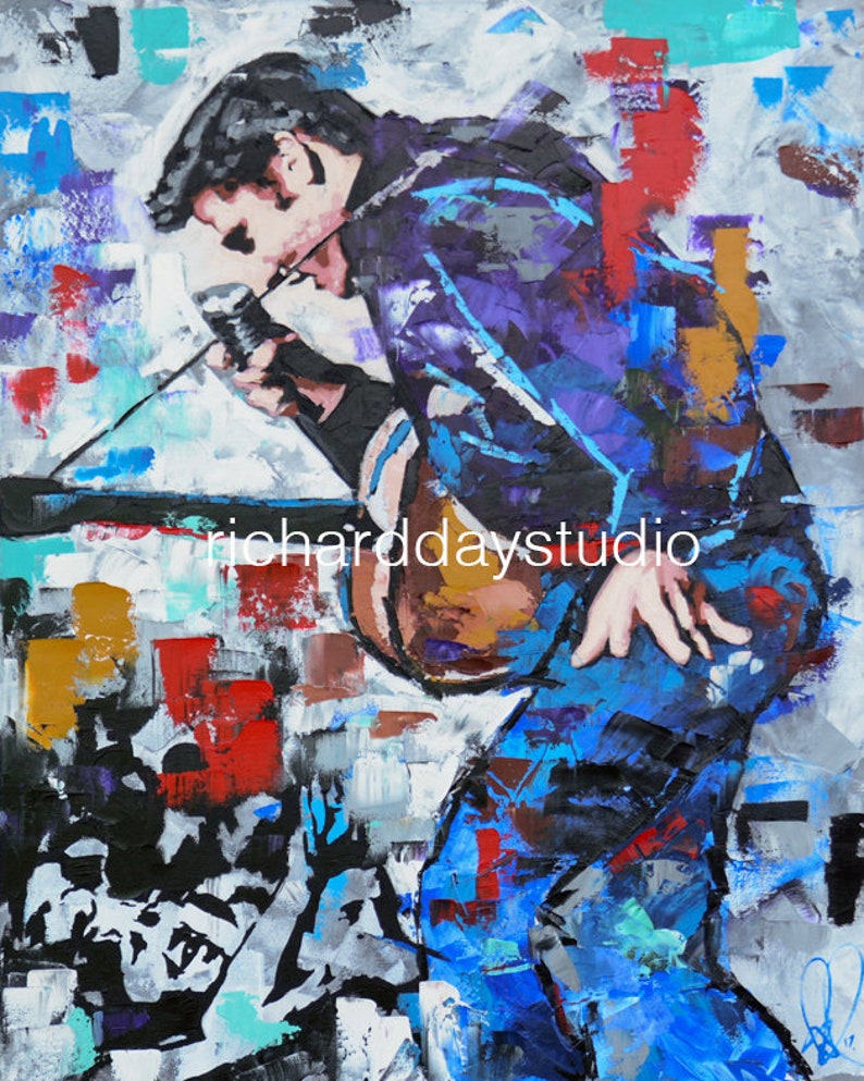 Elvis Oil Painting Original Elvis Painting, 30, 40 Richard Day Canvas Fine Art Home Décor Hand Made Oil Painting image 8