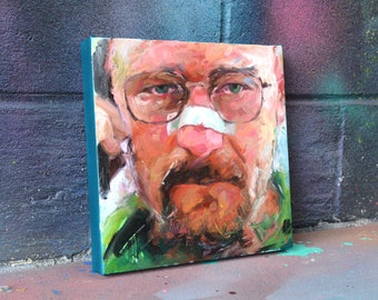 Breaking Bad Painting, 12x12",  Walter White Portrait, Movie, Art, Original Painting, Decor, wall art, Custom Portrait, Richard Day