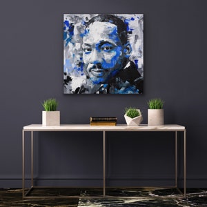 Martin Luther King Jr, Original Oil Painting, 30, 40, 52, Large, Wall, Art, Canvas, Civil Rights Activist, Worldwide Shipping image 3