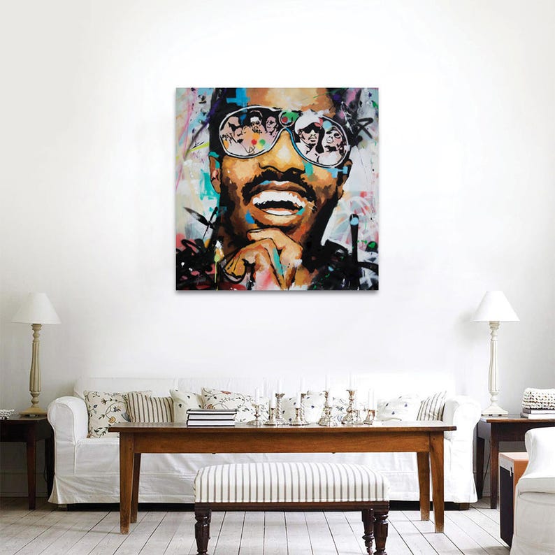 Stevie Wonder Painting Hand Made Original Stevie Wonder Portrait Extra