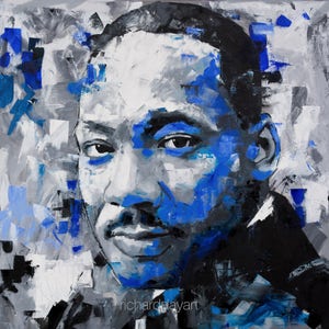 Martin Luther King Jr, Original Oil Painting, 30, 40, 52, Large, Wall, Art, Canvas, Civil Rights Activist, Worldwide Shipping image 2