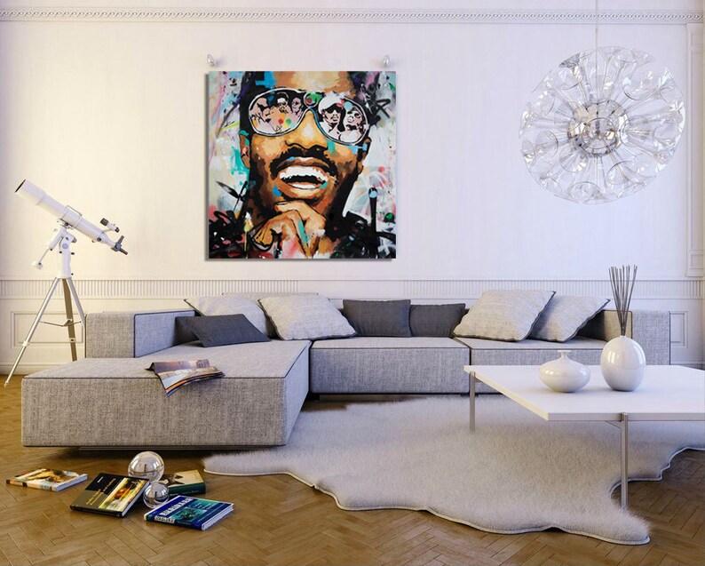 Stevie Wonder Painting Hand Made Original Stevie Wonder Portrait Extra