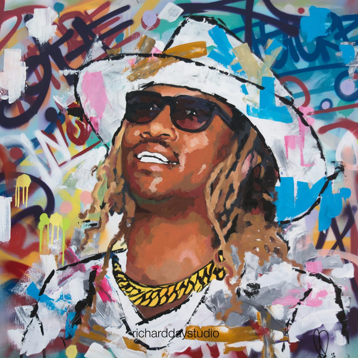 Future Rapper Original Painting 40 52 Art Etsy