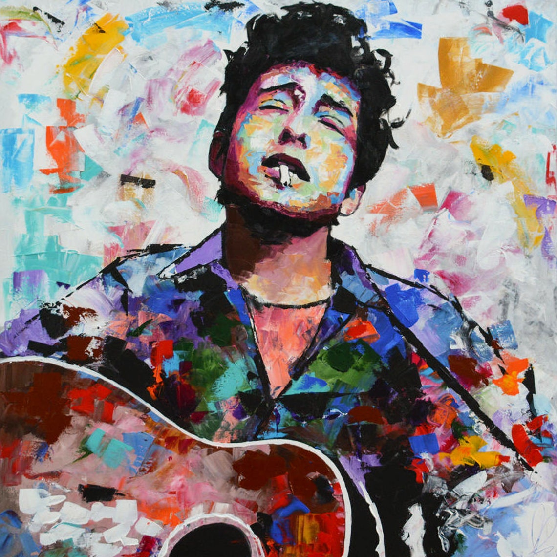 Bob Dylan Original Oil Painting 40 30music Etsy UK