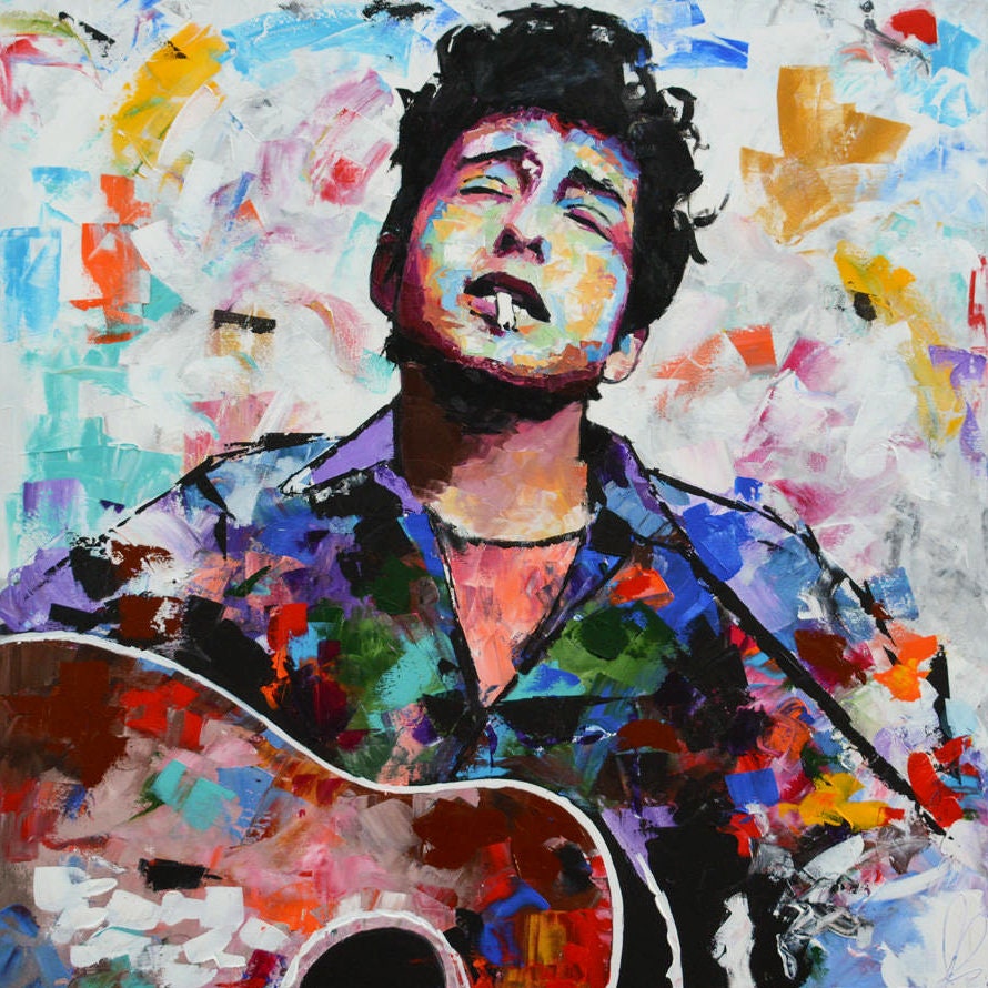 Bob Dylan Original Oil Painting 40 30music Etsy UK