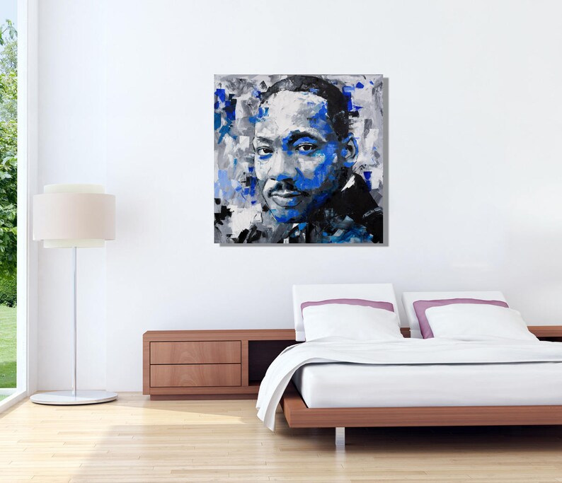 Martin Luther King Jr, Original Oil Painting, 30, 40, 52, Large, Wall, Art, Canvas, Civil Rights Activist, Worldwide Shipping image 5