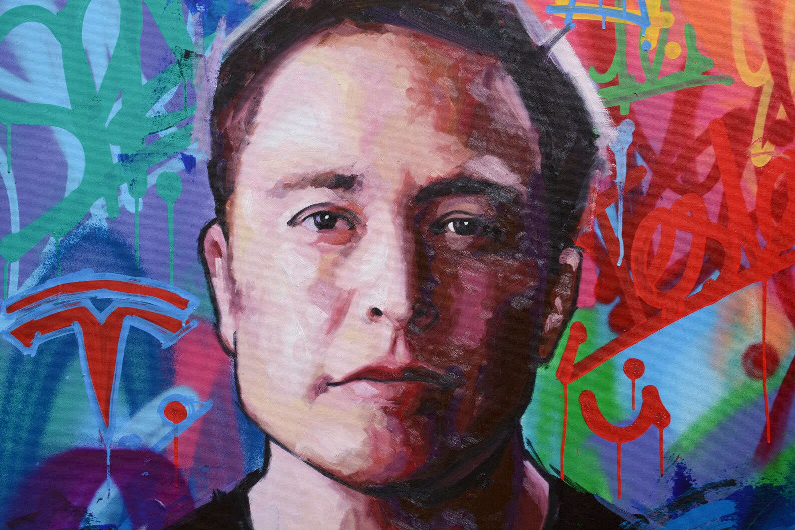 Elon Musk Oil Painting Hand Made Original Elon Musk - Etsy