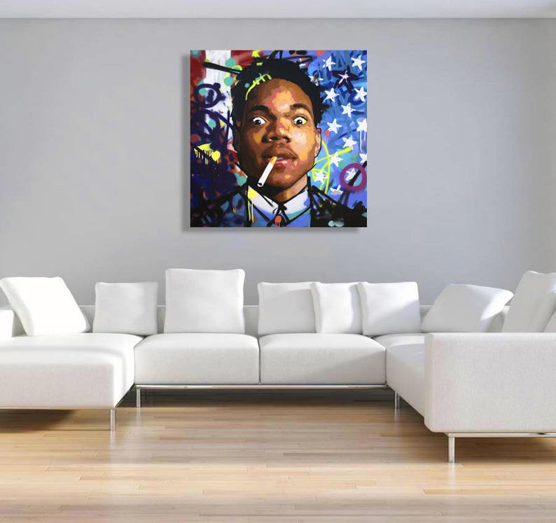 Chance The Rapper Original Painting 40 Large Canvas Etsy