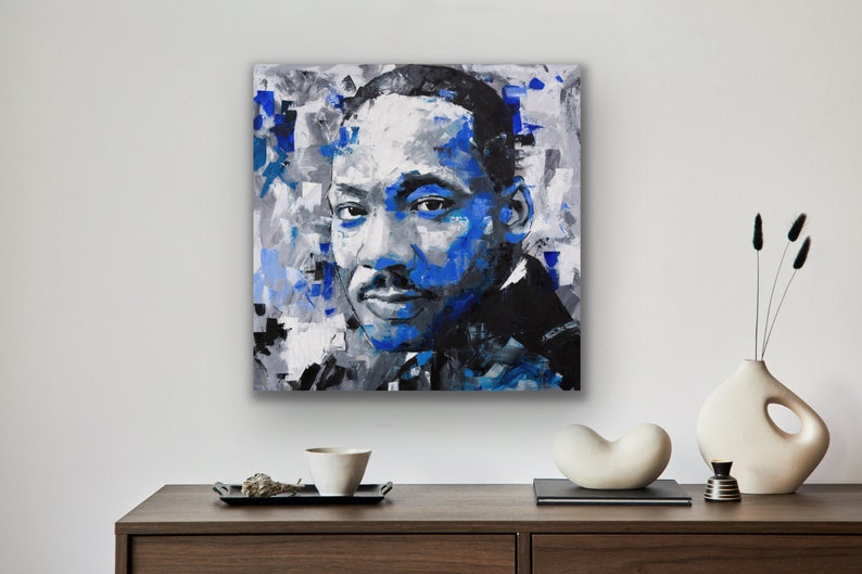 Martin Luther King Jr, Original Oil Painting, 30, 40, 52, Large, Wall, Art, Canvas, Civil Rights Activist, Worldwide Shipping image 1