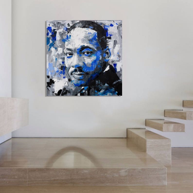 Martin Luther King Jr, Original Oil Painting, 30, 40, 52, Large, Wall, Art, Canvas, Civil Rights Activist, Worldwide Shipping image 6