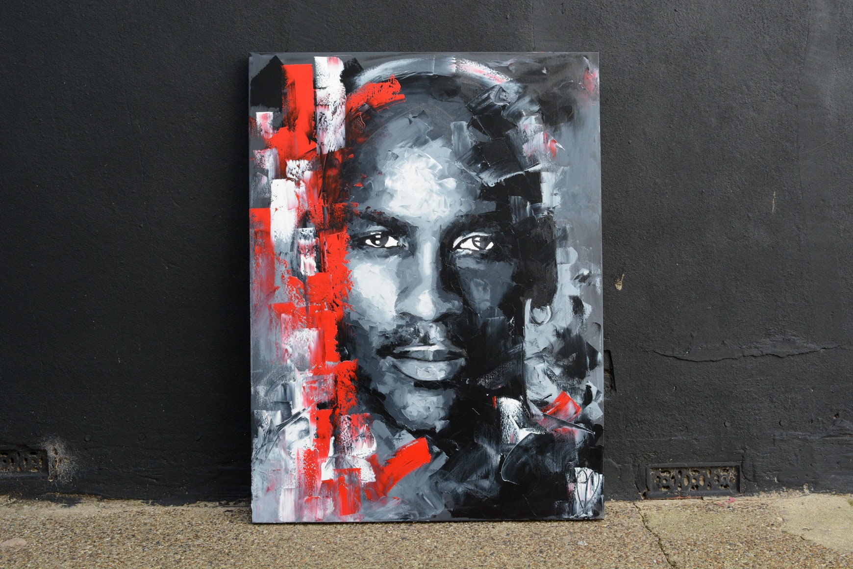 Michael Jordan Original Gemälde 40 Kunst Basketball Etsy Schweiz