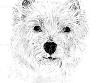 PRINT swimmer White Westie West Highland Terrier - Etsy