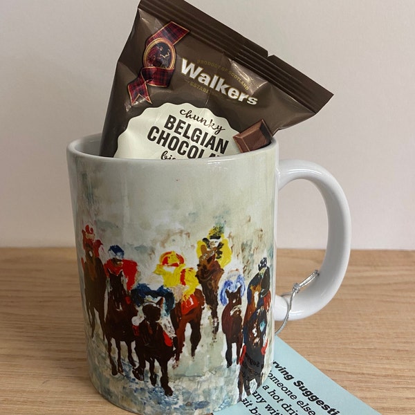 Horse Racing Ceramic Coffee Mug - Gift for Jockey - Stablehand Gift