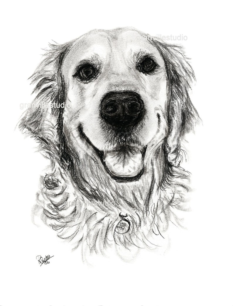 Golden Retriever Art Print Retriever Wall Art Limited Edition Print image 1