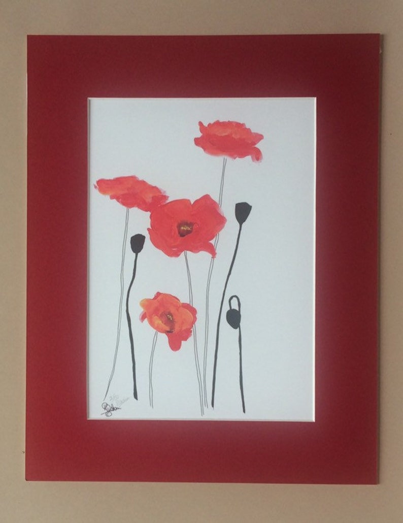 Poppy Wall Art Red Poppies Wild Flowers Art Print Etsy