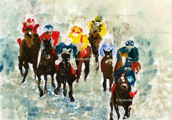 Limited Edition Horse Racing Art Print: Impressionist Style