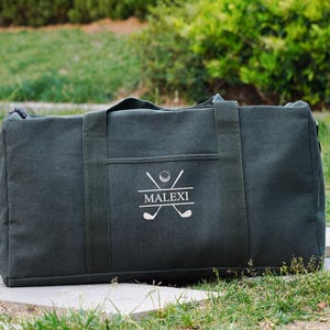 Custom Groomsmen Duffle Bag, Embroidered Travel Duffel Bag, Canvas Weekend bag, Carry on Weekender Bag, Overnight Bag for Men