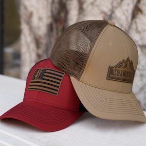 Custom Leather Patch Trucker Hat, Personalized Cap with Customize Logo, Custom Company Logo Snapback Promotional Gift 25042002